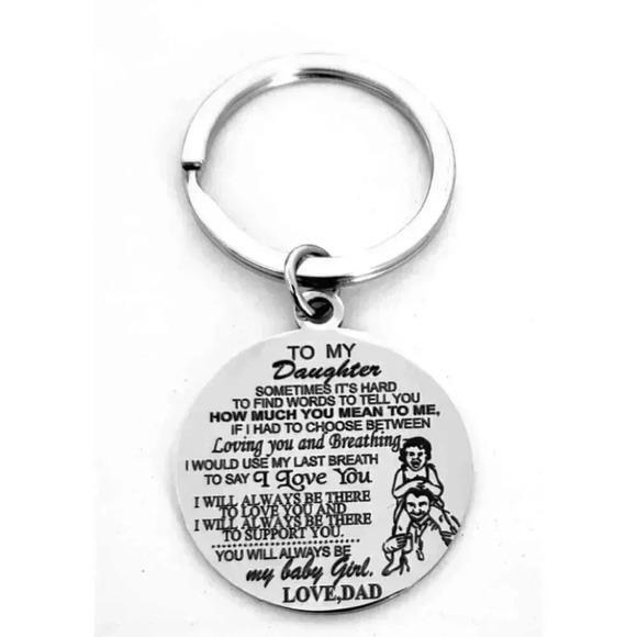 To my Daughter always my baby girl LOVE dad Keychain - Picture 1 of 1